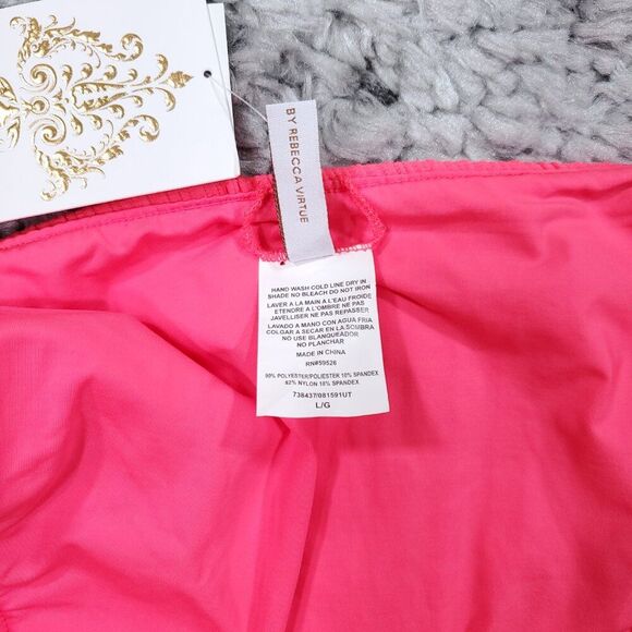 Becca Rebecca Virtue Moon Ridge Ribbed Adela Hipster Swim Bottom Pink Size Large - Picture 6 of 6